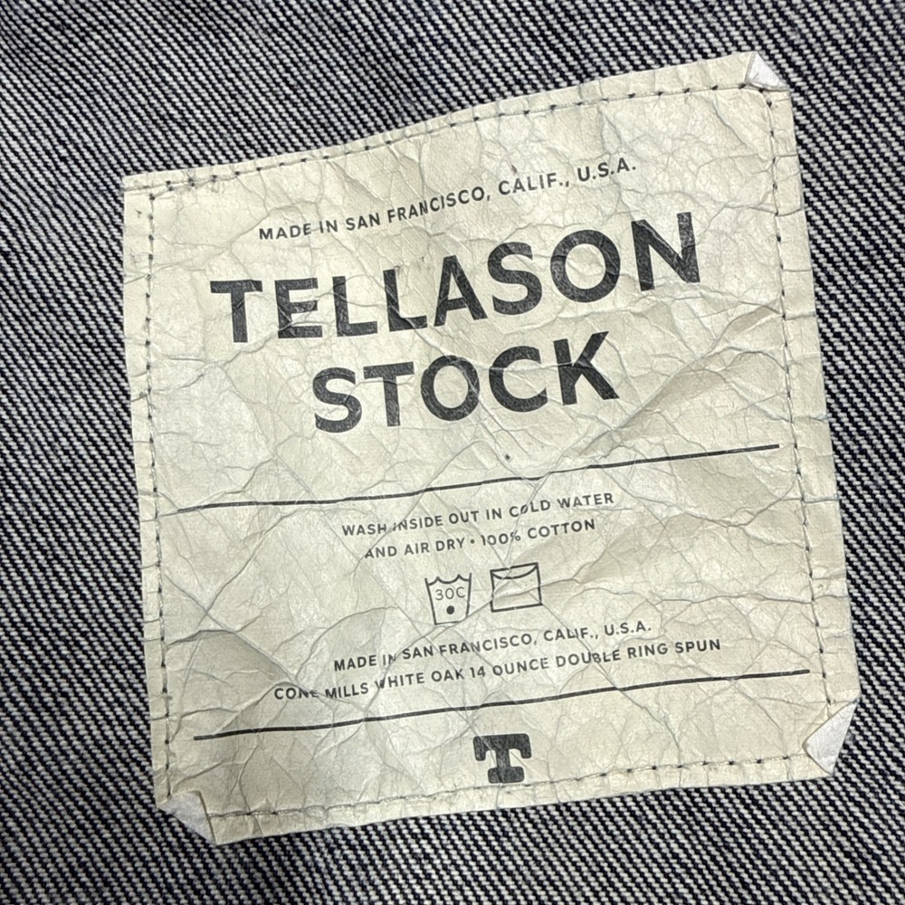 Tellason Stock Denim Jacket Men XL Blue USA Cone Mills 14 Ounce - Picture 5 of 11